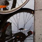 cykel framhjul i vatten
